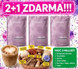 3x Delish káva s funkčními houbami